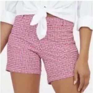 NWT SPANX Sunshine Shorts Size S/P Hibiscus Gingham 4” Pull On 50212R
